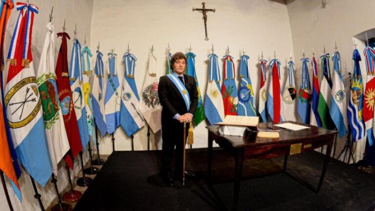 Presidente Javier Milei durante un acto oficial
