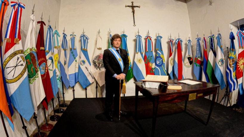 Presidente Javier Milei durante un acto oficial