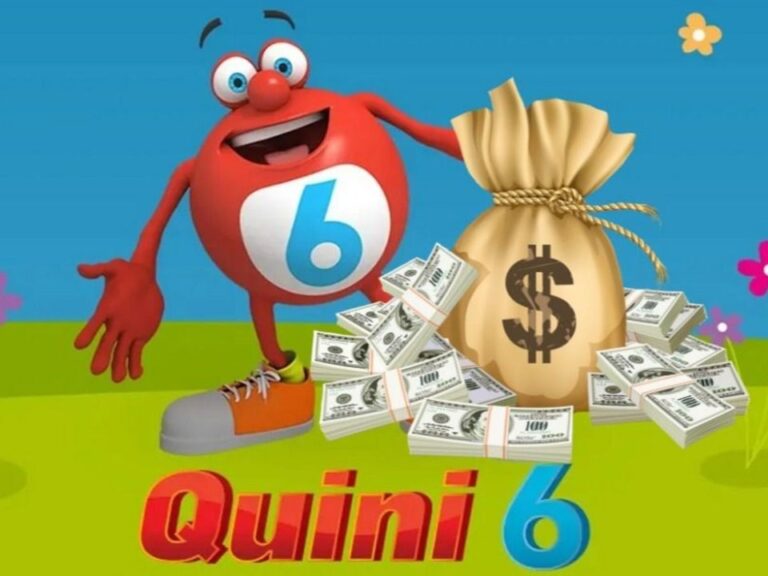 Cartón de Quini 6 con bolillas y fondo de dinero