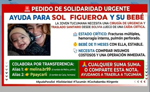 Hospital en Cochabamba, Bolivia, donde está internada Soledad Figueroa tras caída