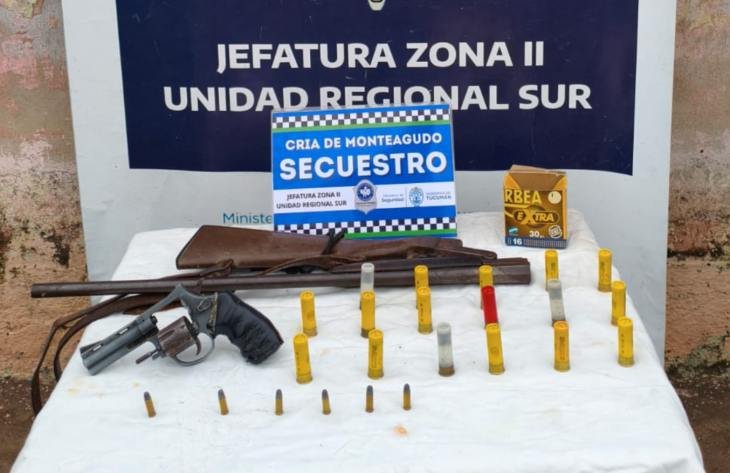 Procedimiento policial en Arroyo Atahona con armas secuestradas