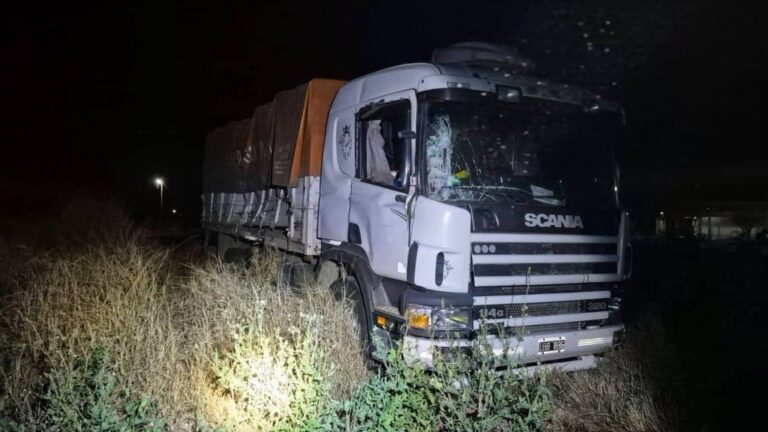 Camión con daños materiales tras colisión con tren en paso a nivel