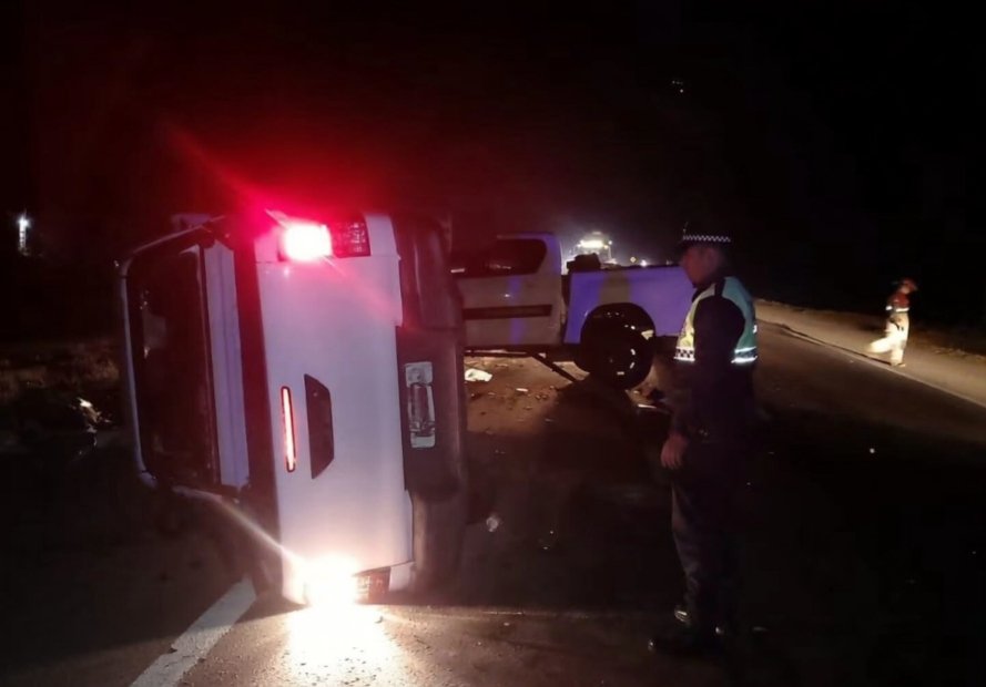 Camionetas involucradas en choque frontal en la Ruta 157, Atahona