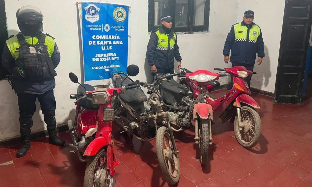 Moto secuestrada en operativo policial en Santa Ana, Tucumán