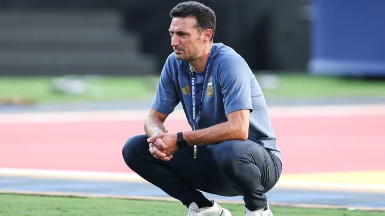 Lionel Scaloni durante conferencia de prensa tras partido de la selección argentina