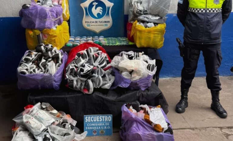 Operativo policial en Famaillá con mercadería secuestrada