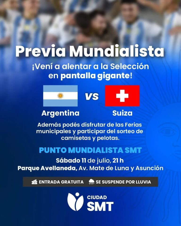 Pantalla gigante en el Parque Avellaneda de San Miguel de Tucumán durante el Fan Fest del Mundial 2026