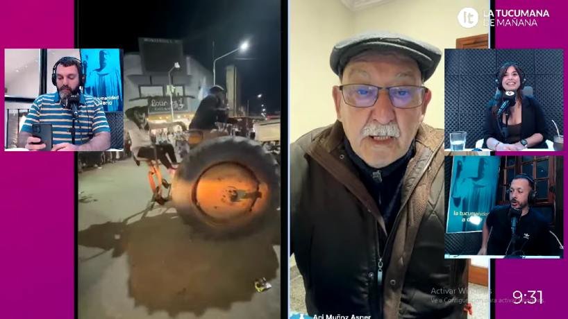 Héctor Rulo Muñoz al volante de su tractor John Deere Triunfo durante los festejos en Monteros