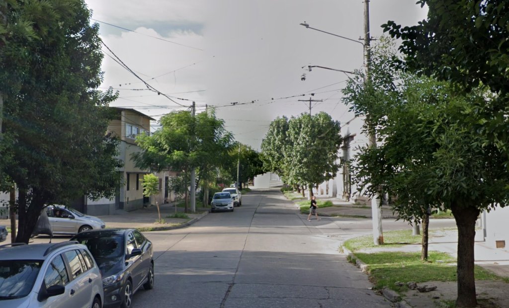Calle de Ciudadela donde fue hallado el joven baleado