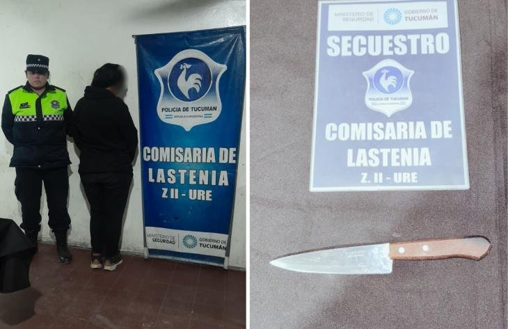 Policía en la puerta de la Comisaría Lastenia