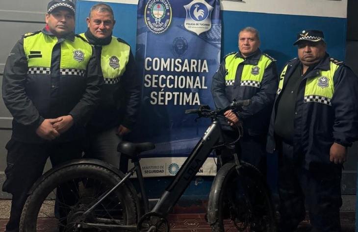 Bicicleta eléctrica recuperada por la policía en Tucumán