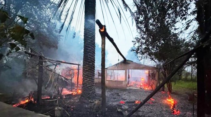 Vivienda incendiada en Simoca