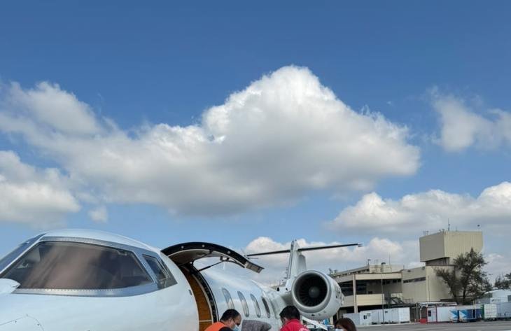 Aeronave de traslado sanitario utilizada en el operativo del Ministerio de Salud de Tucumán