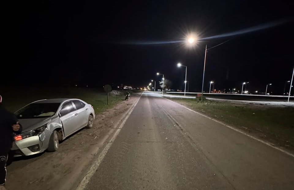 Rotonda de acceso a Ranchillos donde ocurrió el accidente
