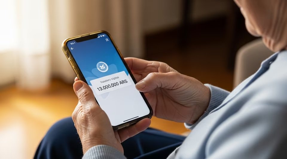 Persona usando una billetera virtual en su teléfono móvil