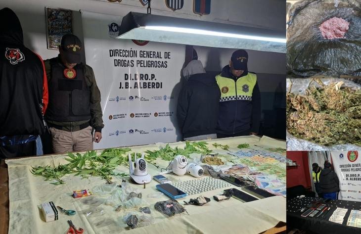 Personal policial durante allanamiento en Aguilares