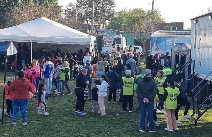 Operativo del Hospital Móvil en San Cayetano con asesoramiento de la Junta de Evaluación de Discapacidad