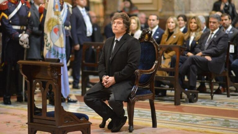 Javier Milei durante el Tedeum