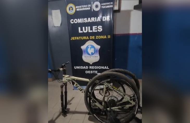 Bicicleta recuperada por la policía en Lules