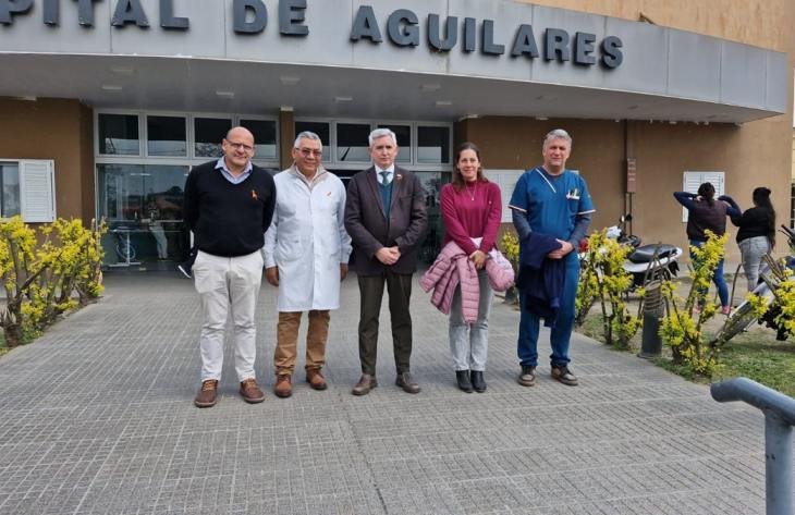 Autoridades del Siprosa durante la recorrida por el Hospital de Aguilares