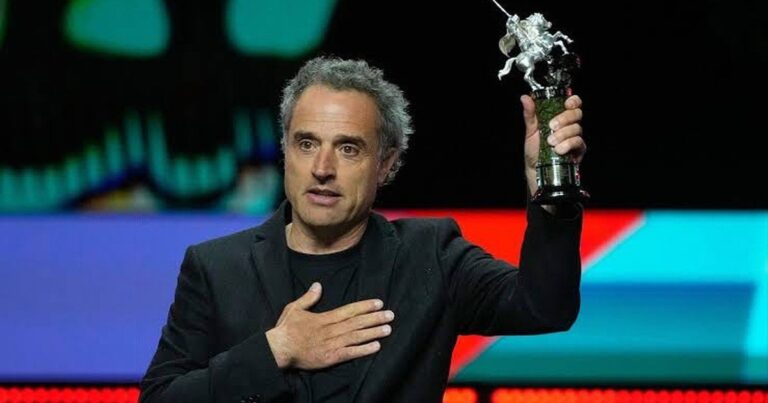 Daniel Guzmán en la presentación de su película La deuda