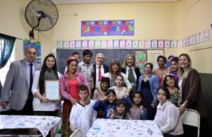 Autoridades durante el acto en la Escuela Ibatín de Monteros