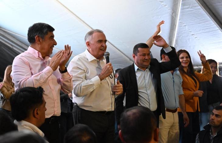 Osvaldo Jaldo, gobernador de Tucumán, durante el anuncio del plan de obras hídricas