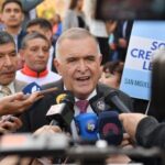 El gobernador de Tucumán, Osvaldo Jaldo, durante una entrevista televisiva