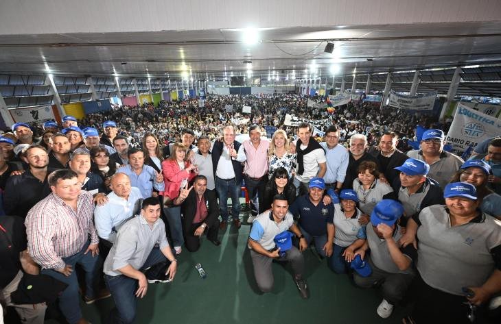 Osvaldo Jaldo en acto de ATSA