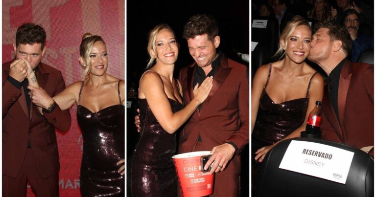 Luisana Lopilato y Michael Bublé en la avant premiere de Pepita, la pistolera