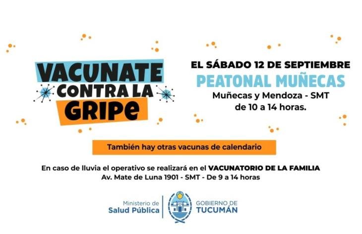 Puesto de vacunación en la peatonal Muñecas de San Miguel de Tucumán