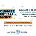 Puesto de vacunación en la Peatonal Muñecas de San Miguel de Tucumán
