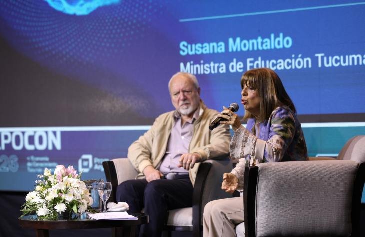 Ministra Susana Montaldo durante la EXPOCON 2026 en Tucumán