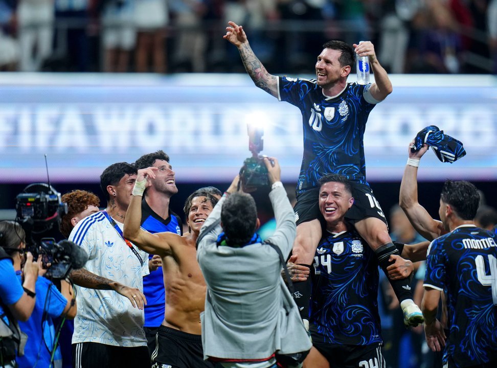 Lionel Messi durante un partido con la Selección argentina