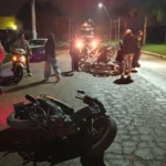 Motocicletas accidentadas en la avenida Hipólito Yrigoyen de La Florida