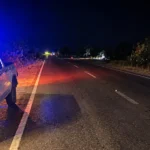 Ruta Provincial 304, cerca del puesto de control de Laguna de Robles, donde ocurrió el choque entre una moto y una bicicleta