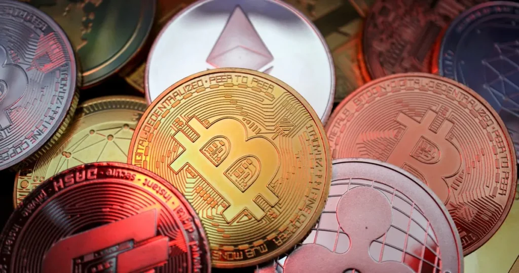 Representación gráfica del símbolo de Bitcoin con cotización en dólares