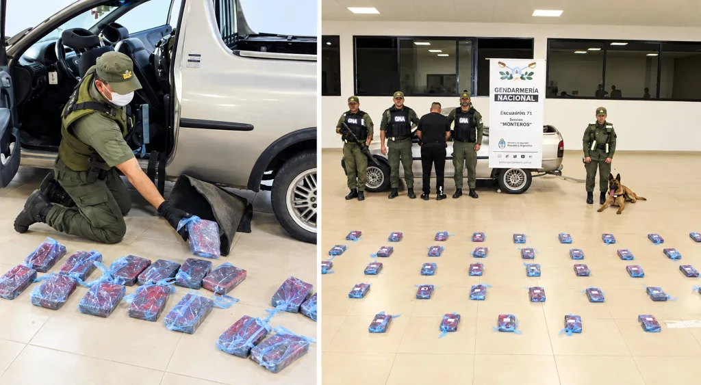 Camioneta interceptada por Gendarmería Nacional en un control vehicular en Tafí del Valle