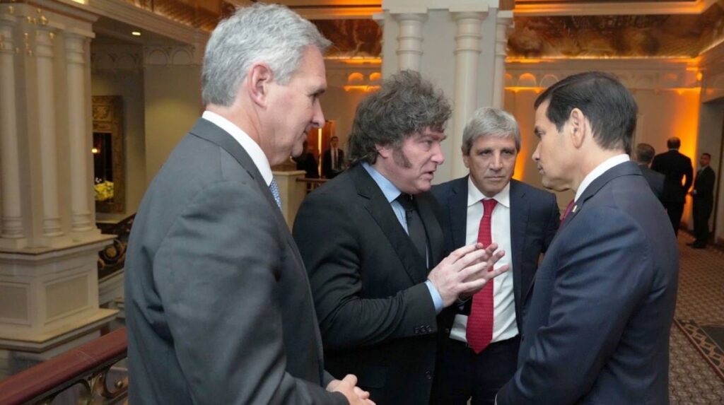 Reunión entre el presidente Javier Milei y el secretario de Estado de Estados Unidos, Marco Rubio, en Nueva York.