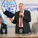 Osvaldo Jaldo en conferencia de prensa en la Casa de Gobierno