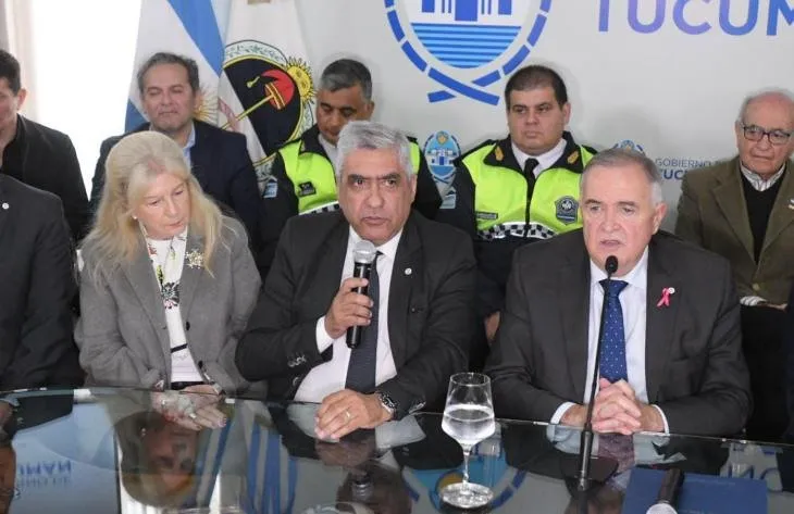 Conferencia de prensa del gobernador Osvaldo Jaldo y el ministro Daniel Abad