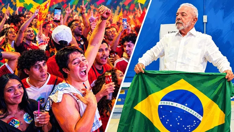 Luiz Inacio Lula da Silva durante un acto de campaña
