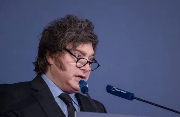 El presidente Javier Milei durante un acto oficial