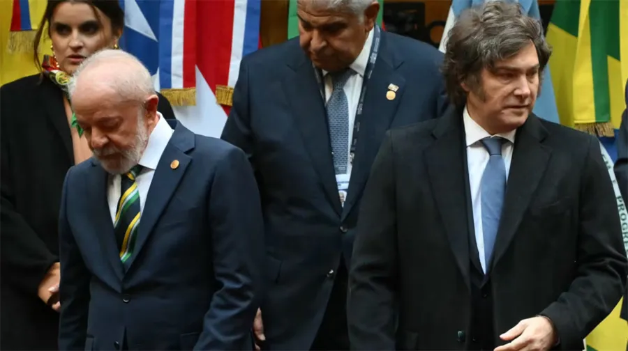 Javier Milei y Luiz Inácio Lula da Silva