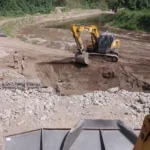 Obras de encauce en el río Salí, en el sector de Los Gómez, departamento Leales, Tucumán