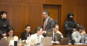 Sala de audiencias del tribunal oral durante el juicio por el femicidio de Érika Álvarez