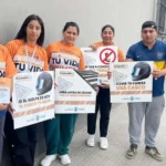 Autoridades y equipos de salud durante la jornada de testeo y prevención de sífilis congénita en el Hospital Parajón Ortiz de Famaillá