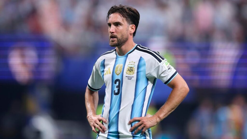Nicolás Tagliafico en zona mixta tras la despedida de Lionel Messi de la Selección argentina